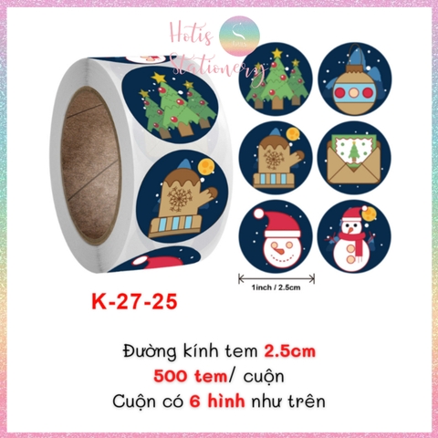 [HOTIS] 49 MẪU - Sticker nhãn dán Giáng Sinh Noel niêm phong trang trí hộp quà