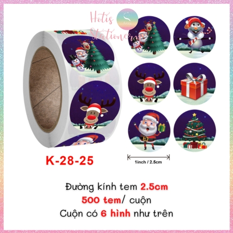 [HOTIS] 49 MẪU - Sticker nhãn dán Giáng Sinh Noel niêm phong trang trí hộp quà