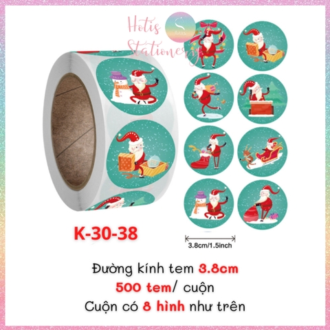 [HOTIS] 49 MẪU - Sticker nhãn dán Giáng Sinh Noel niêm phong trang trí hộp quà