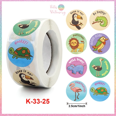 [HOTIS] Sticker Cuộn 500 Nhãn Dán Khen Thưởng Học Sinh - Tạo Động Lực, Kích Thích Học Tập, Phù Hợp Giáo Viên & Phụ Huynh