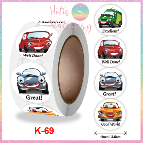 [HOTIS] Sticker Cuộn 500 Nhãn Dán Khen Thưởng Học Sinh - Tạo Động Lực, Kích Thích Học Tập, Phù Hợp Giáo Viên & Phụ Huynh