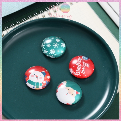 [HOTIS] Bộ 4 nam châm Giáng Sinh hình ông già Noel & người tuyết - Móc treo tủ lạnh sáng tạo