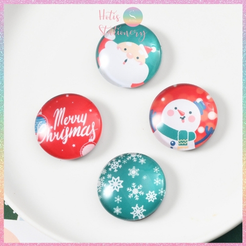 [HOTIS] Bộ 4 nam châm Giáng Sinh hình ông già Noel & người tuyết - Móc treo tủ lạnh sáng tạo