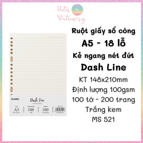 [HOTIS] Ruột sổ còng, tệp 100 tờ giấy refill binder KLong A5/B5/A4