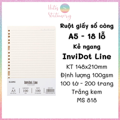 [HOTIS] Ruột sổ còng, tệp 100 tờ giấy refill binder KLong A5/B5/A4