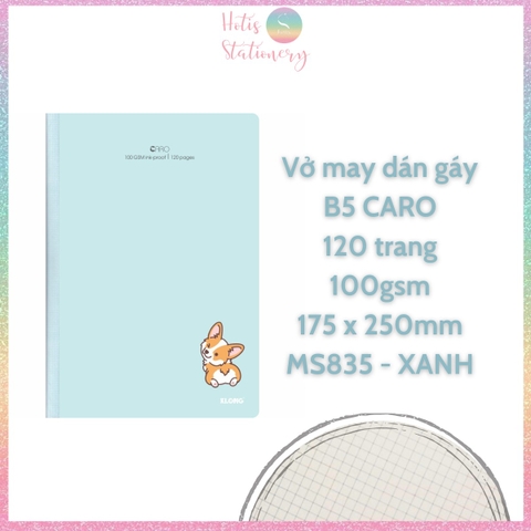[HOTIS] Vở may dán gáy Kẻ ô Caro KLong 100gsm - 80/120/200 trang