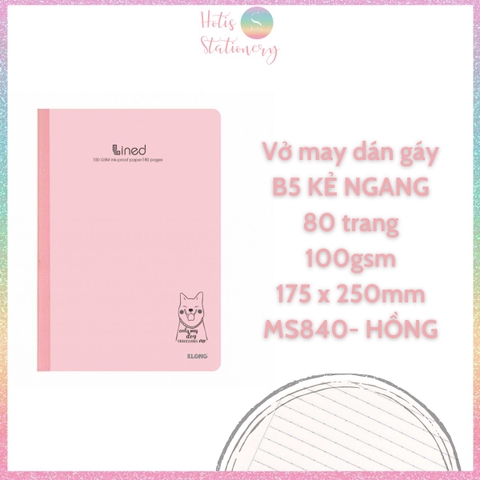 [HOTIS] Vở may dán gáy Kẻ ngang Line KLong - 80/120/200 trang