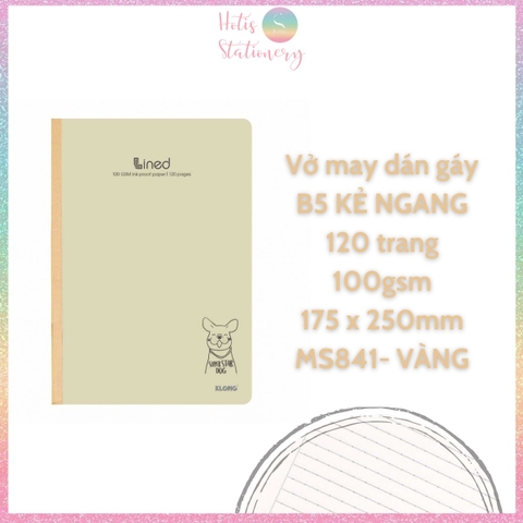 [HOTIS] Vở may dán gáy Kẻ ngang Line KLong - 80/120/200 trang