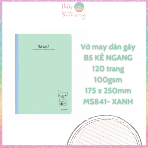 [HOTIS] Vở may dán gáy Kẻ ngang Line KLong - 80/120/200 trang