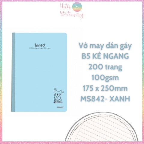 [HOTIS] Vở may dán gáy Kẻ ngang Line KLong - 80/120/200 trang