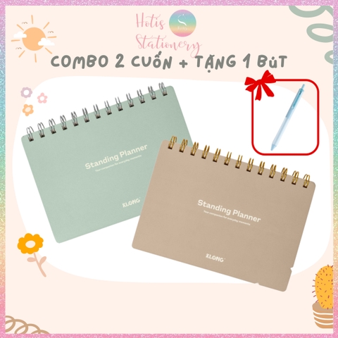[HOTIS] Sổ Kế Hoạch Lò Xo Kép Standing Planner B6 160 Trang - Sổ Để Bàn Tiện Lợi, Giấy 100GSM, Thiết Kế Đứng Đa Năng