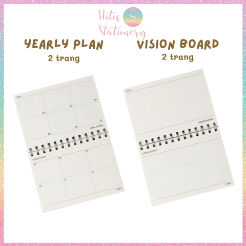 [HOTIS] Sổ Kế Hoạch Lò Xo Kép Standing Planner B6 160 Trang - Sổ Để Bàn Tiện Lợi, Giấy 100GSM, Thiết Kế Đứng Đa Năng