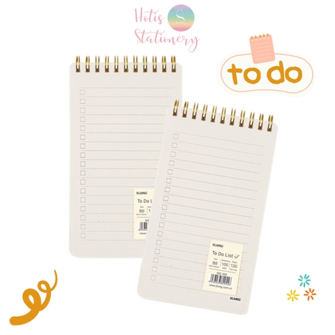[HOTIS] To Do List Sổ lò xo kép bìa nhựa trong suốt B6 120 trang