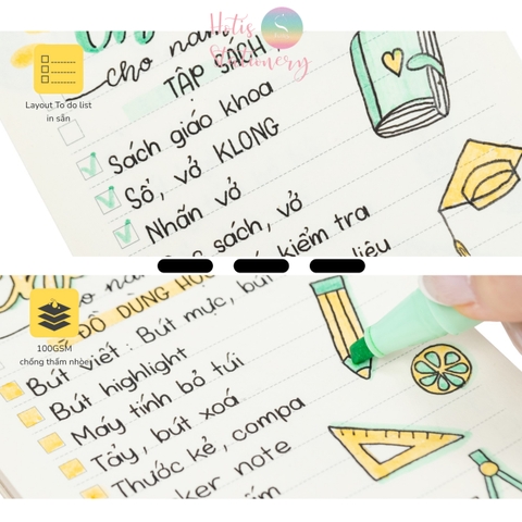 [HOTIS] To Do List Sổ lò xo kép bìa nhựa trong suốt B6 120 trang