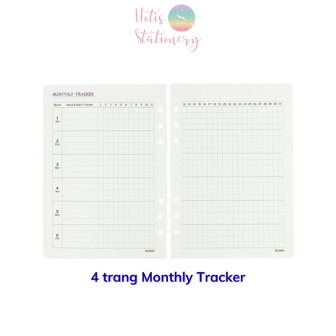 Ruột sổ kế hoạch A5 6 lỗ 96 trang KLONG Paper Planner ruột giấy refill bìa còng