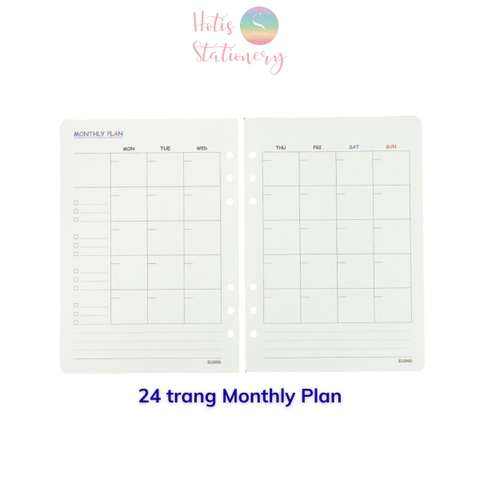 Ruột sổ kế hoạch A5 6 lỗ 96 trang KLONG Paper Planner ruột giấy refill bìa còng