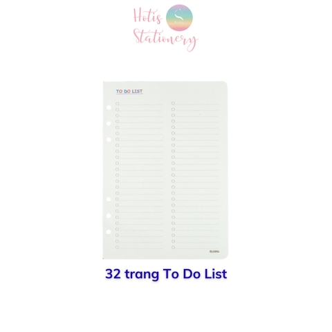 Ruột sổ kế hoạch A5 6 lỗ 96 trang KLONG Paper Planner ruột giấy refill bìa còng