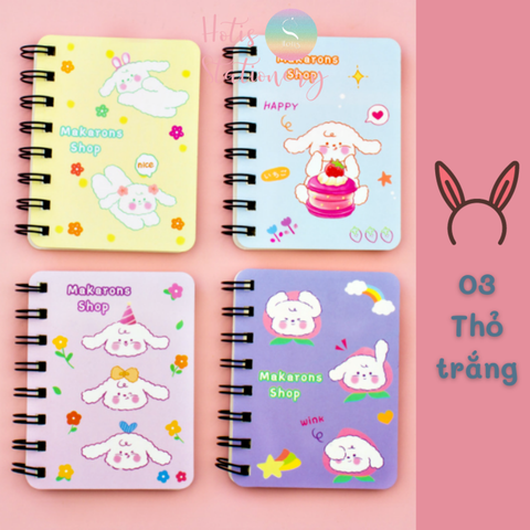 [HOTIS] 20 MẪU - Sổ lò xo mini bìa kép/ đơn - Kẻ ngang/ trơn - 160 trang