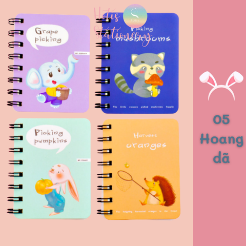 [HOTIS] 20 MẪU - Sổ lò xo mini bìa kép/ đơn - Kẻ ngang/ trơn - 160 trang