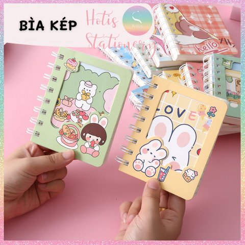 [HOTIS] 20 MẪU - Sổ lò xo mini bìa kép/ đơn - Kẻ ngang/ trơn - 160 trang