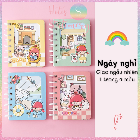 [HOTIS] 20 MẪU - Sổ lò xo mini bìa kép/ đơn - Kẻ ngang/ trơn - 160 trang