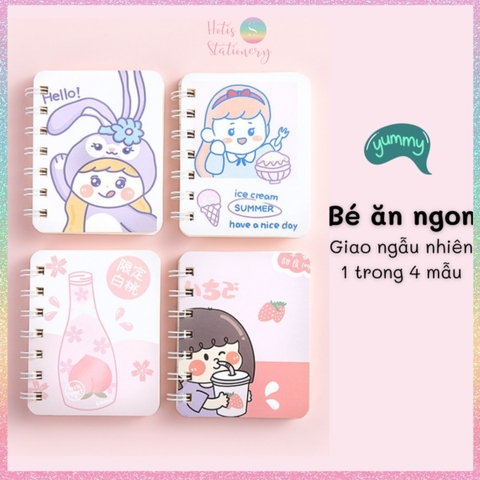 [HOTIS] 20 MẪU - Sổ lò xo mini bìa kép/ đơn - Kẻ ngang/ trơn - 160 trang