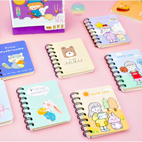 [HOTIS] 20 MẪU - Sổ lò xo mini bìa kép/ đơn - Kẻ ngang/ trơn - 160 trang