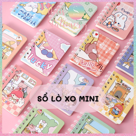 [HOTIS] 20 MẪU - Sổ lò xo mini bìa kép/ đơn - Kẻ ngang/ trơn - 160 trang