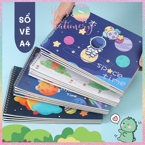 [HOTIS] Sổ vẽ phác thảo sketchbook A4 bìa in hình cute 60 trang