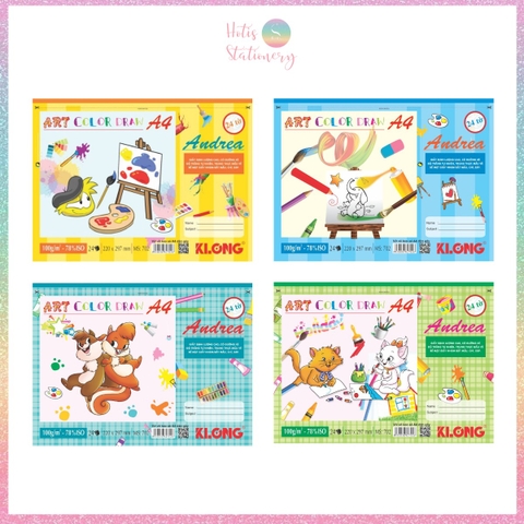 [HOTIS] Vở vẽ dán gáy xé A4 KLONG 24 tờ, dày 100gsm - 1 cuốn