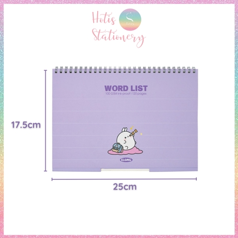 [[HOTIS] Sổ học từ vựng Word List B5 120 trang 100gsm, KLONG MS: 917