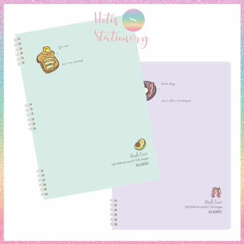 [HOTIS] Sổ lò xo nhựa mềm A4 KLONG kẻ ngang, kẻ ô, 120 trang, 100gsm