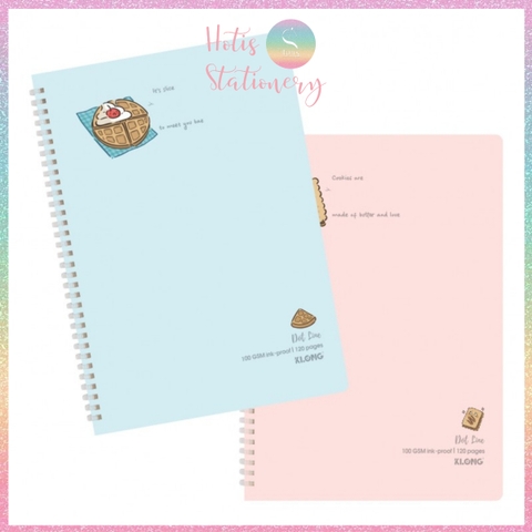 [HOTIS] Sổ lò xo nhựa mềm A4 KLONG kẻ ngang, kẻ ô, 120 trang, 100gsm