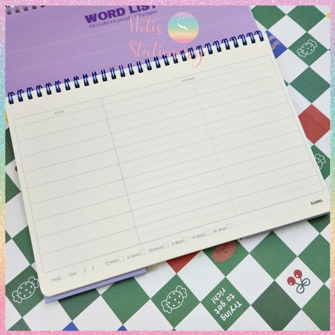 [[HOTIS] Sổ học từ vựng Word List B5 120 trang 100gsm, KLONG MS: 917