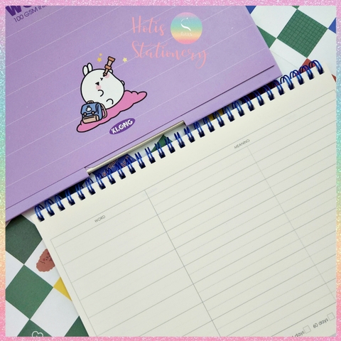 [[HOTIS] Sổ học từ vựng Word List B5 120 trang 100gsm, KLONG MS: 917