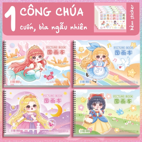 [HOTIS] Sổ vẽ tô màu cho bé khổ A4 bìa in hình Capybara hoạt hình cute, 30 tờ, 60 trang