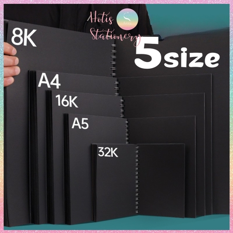 [HOTIS] Sổ lò xo màu đen 100 trang, 180gsm, bìa cứng, sổ vẽ tay graffiti, ablum ảnh kỷ niệm, vẽ tranh