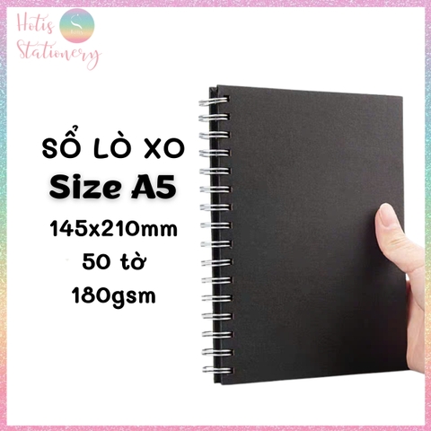 [HOTIS] Sổ lò xo màu đen 100 trang, 180gsm, bìa cứng, sổ vẽ tay graffiti, ablum ảnh kỷ niệm, vẽ tranh