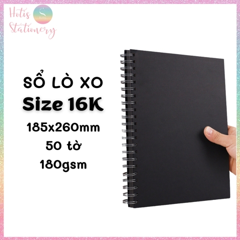 [HOTIS] Sổ lò xo màu đen 100 trang, 180gsm, bìa cứng, sổ vẽ tay graffiti, ablum ảnh kỷ niệm, vẽ tranh