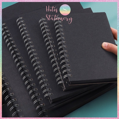 [HOTIS] Sổ lò xo màu đen 100 trang, 180gsm, bìa cứng, sổ vẽ tay graffiti, ablum ảnh kỷ niệm, vẽ tranh