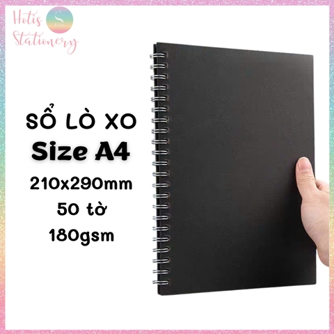 [HOTIS] Sổ lò xo màu đen 100 trang, 180gsm, bìa cứng, sổ vẽ tay graffiti, ablum ảnh kỷ niệm, vẽ tranh