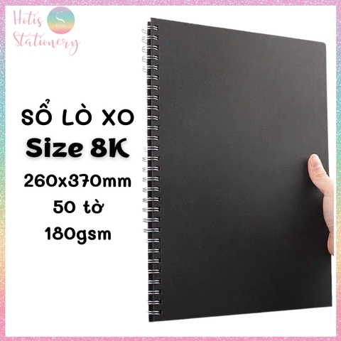 [HOTIS] Sổ lò xo màu đen 100 trang, 180gsm, bìa cứng, sổ vẽ tay graffiti, ablum ảnh kỷ niệm, vẽ tranh