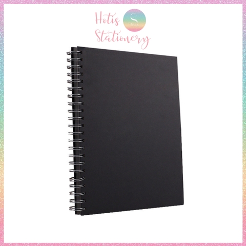 [HOTIS] Sổ lò xo màu đen 100 trang, 180gsm, bìa cứng, sổ vẽ tay graffiti, ablum ảnh kỷ niệm, vẽ tranh