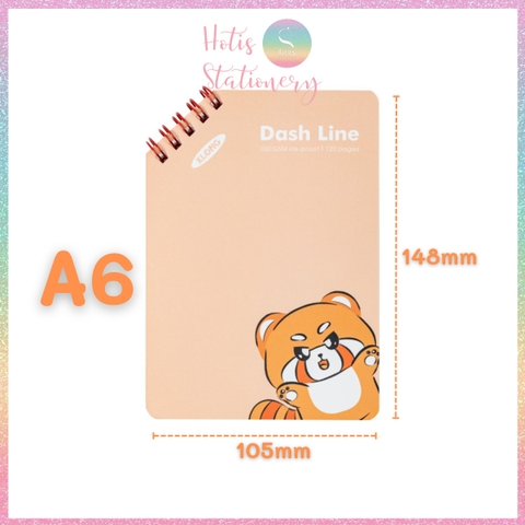 [HOTIS] Sổ lò xo kép chéo A6 Dash Line120 trang, sổ lò xo mini bỏ túi MS 961