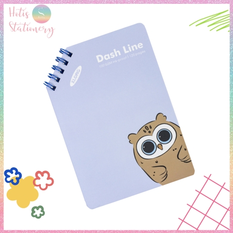 [HOTIS] Sổ lò xo kép chéo A6 Dash Line120 trang, sổ lò xo mini bỏ túi MS 961