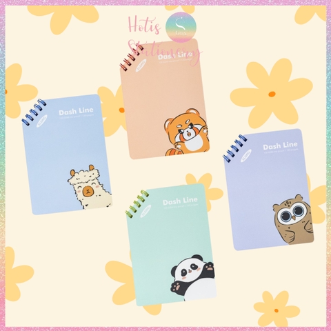 [HOTIS] Sổ lò xo kép chéo A6 Dash Line120 trang, sổ lò xo mini bỏ túi MS 961