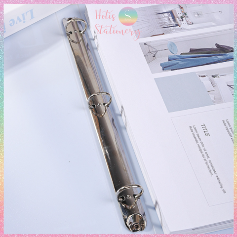 [HOTIS] Bìa Còng A4 3 Chấu Cao Cấp (Xanh / Trắng) Kèm 4 Túi Cài Nút KW-TriO 11 Lỗ Lưu Trữ Tài Liệu Hợp Đồng