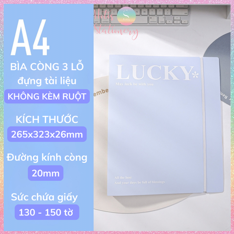 [HOTIS] Bìa Còng A4 3 Chấu Cao Cấp (Xanh / Trắng) Kèm 4 Túi Cài Nút KW-TriO 11 Lỗ Lưu Trữ Tài Liệu Hợp Đồng