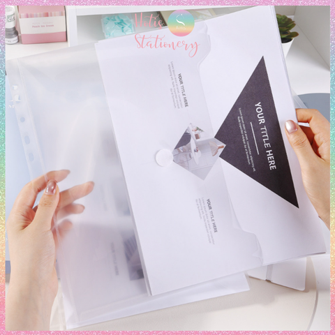 [HOTIS] Bìa Còng A4 3 Chấu Cao Cấp (Xanh / Trắng) Kèm 4 Túi Cài Nút KW-TriO 11 Lỗ Lưu Trữ Tài Liệu Hợp Đồng