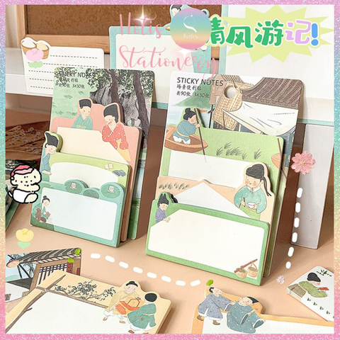 [HOTIS] Set 90 tờ giấy ghi chú, giấy note in màu hoạt hình, 3 kích cỡ